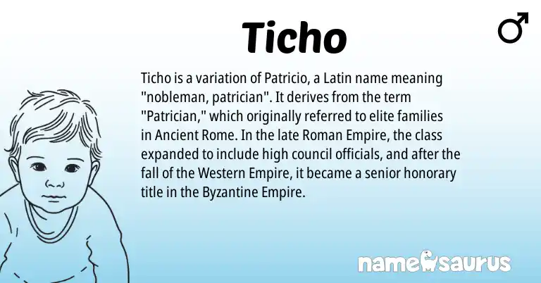 Infographic about Ticho name meaning, Ticho is a name from Roman, Latin, Ancient Rome origin(s).
