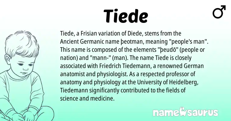 Infographic about Tiede name meaning, Tiede is a name from Frisian, German, Ancient Germanic origin(s).