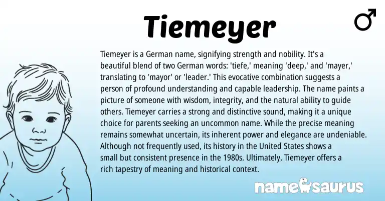 Infographic about Tiemeyer name meaning, Tiemeyer is a name from Germanic origin(s).