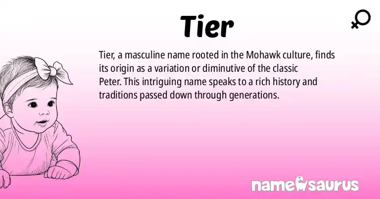 Infographic about Tier name meaning, Tier is a name from Mohawk origin(s).