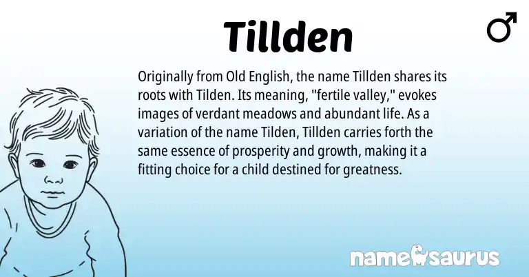 Infographic about Tillden name meaning, Tillden is a name from Old English origin(s).