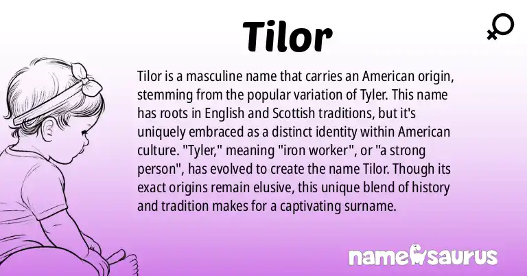 Infographic about Tilor name meaning, Tilor is a name from American origin(s).