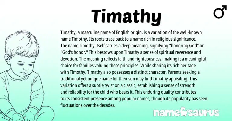 Infographic about Timathy name meaning, Timathy is a name from Other origin(s).