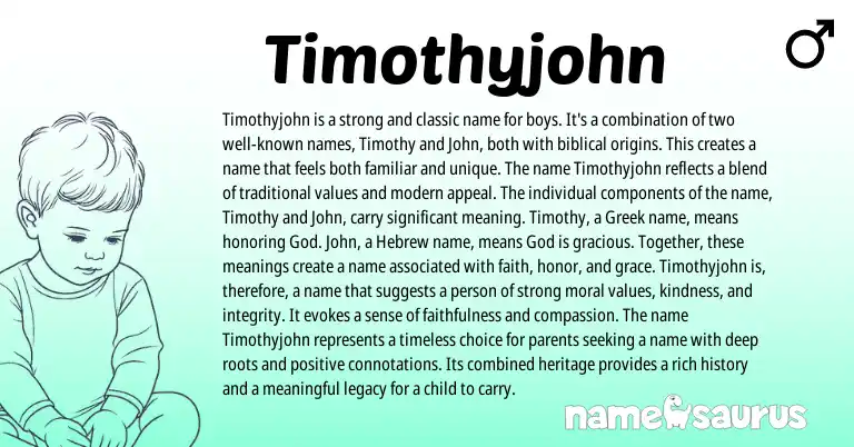 Infographic about Timothyjohn name meaning, Timothyjohn is a name from Persian, Biblical origin(s).