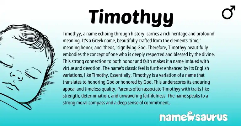 Infographic about Timothyy name meaning, Timothyy is a name from Hebrew, Greek origin(s).