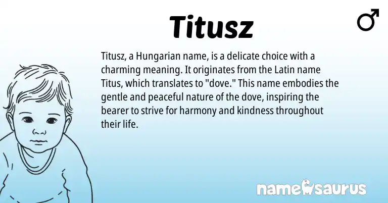 Infographic about Titusz name meaning, Titusz is a name from Hungarian, Latin origin(s).