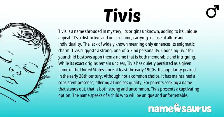 Infographic about Tivis name meaning, Tivis is a name from English origin(s).