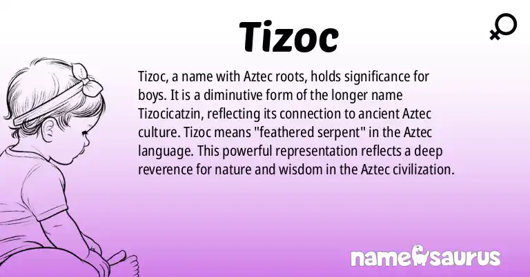 Infographic about Tizoc name meaning, Tizoc is a name from Aztec origin(s).