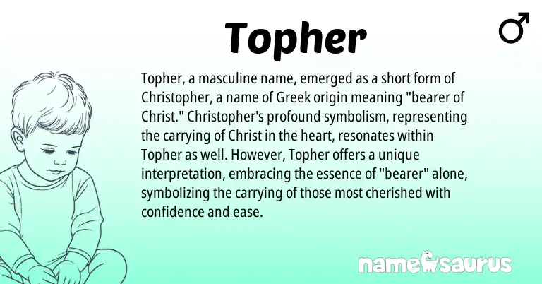 Infographic about Topher name meaning, Topher is a name from Greek origin(s).