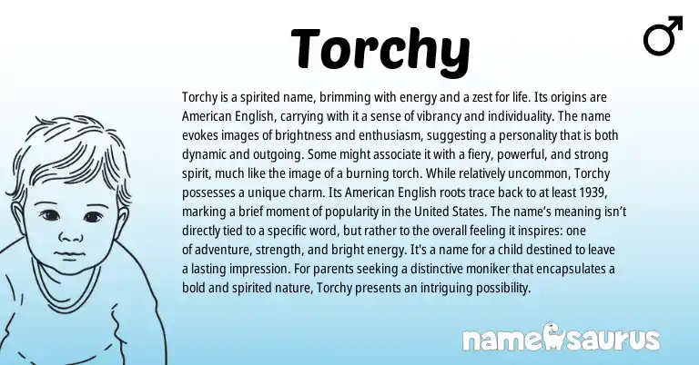 Infographic about Torchy name meaning, Torchy is a name from English origin(s).