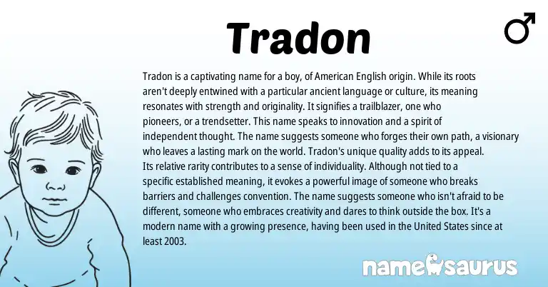 Infographic about Tradon name meaning, Tradon is a name from Other origin(s).