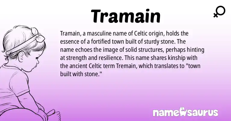 Infographic about Tramain name meaning, Tramain is a name from Celtic origin(s).