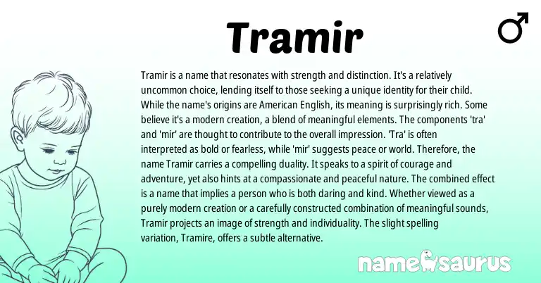 Infographic about Tramir name meaning, Tramir is a name from Other origin(s).