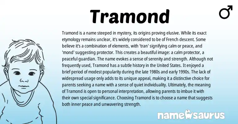 Infographic about Tramond name meaning, Tramond is a name from French, English origin(s).