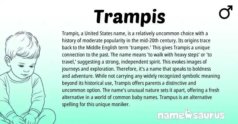 Infographic about Trampis name meaning, Trampis is a name from English origin(s).