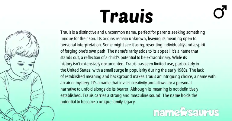 Infographic about Trauis name meaning, Trauis is a name from English origin(s).