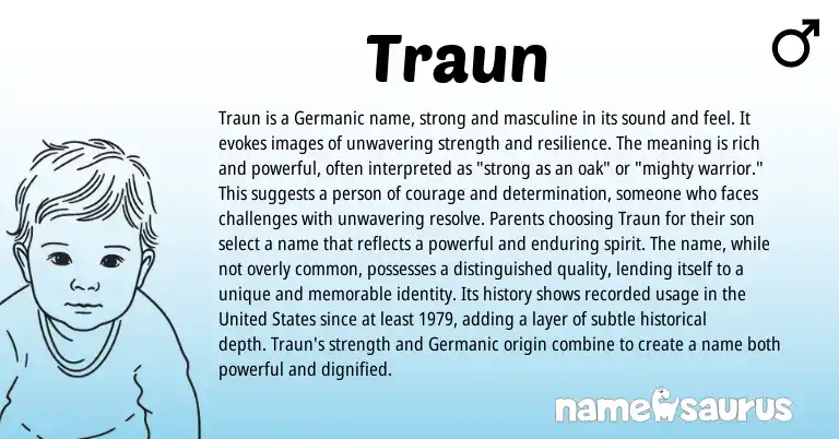 Infographic about Traun name meaning, Traun is a name from Germanic origin(s).