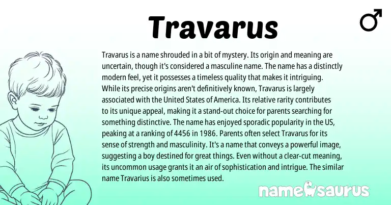 Infographic about Travarus name meaning, Travarus is a name from Other origin(s).