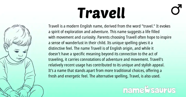 Infographic about Travell name meaning, Travell is a name from English origin(s).