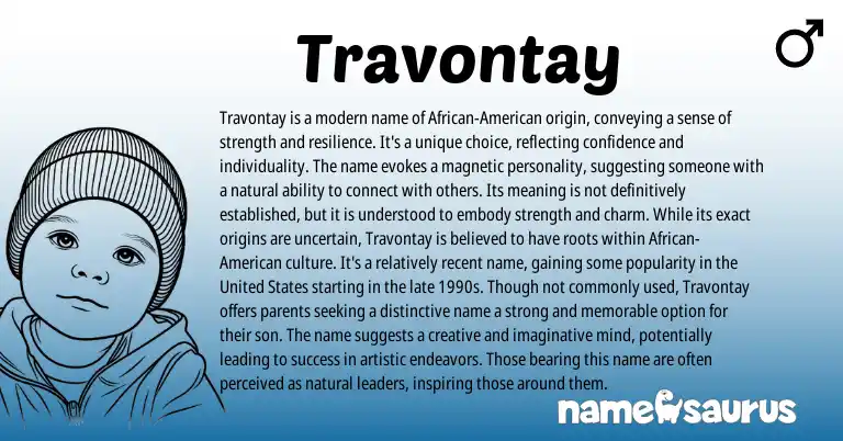 Infographic about Travontay name meaning, Travontay is a name from Other origin(s).