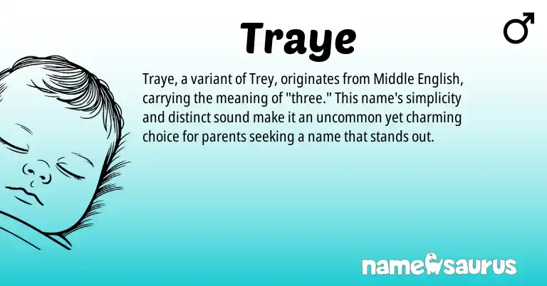 Infographic about Traye name meaning, Traye is a name from Middle English origin(s).
