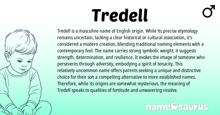 Infographic about Tredell name meaning, Tredell is a name from English origin(s).