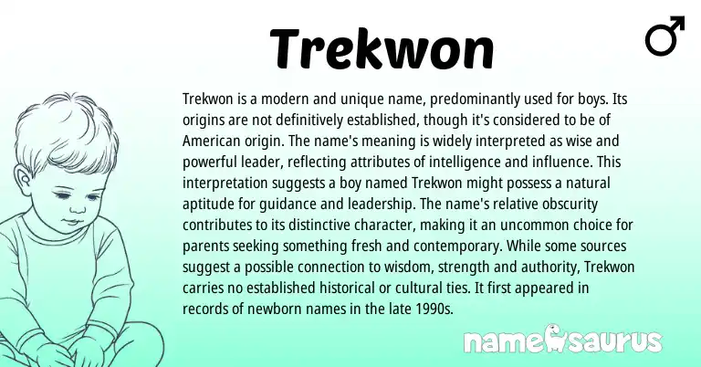 Infographic about Trekwon name meaning, Trekwon is a name from Other origin(s).