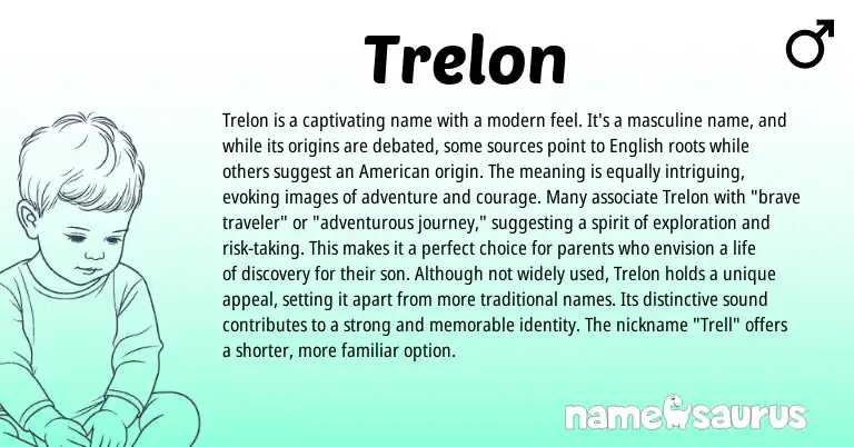 Infographic about Trelon name meaning, Trelon is a name from English origin(s).