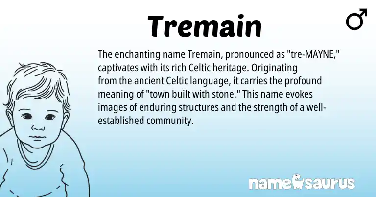 Infographic about Tremain name meaning, Tremain is a name from Celtic origin(s).