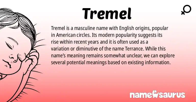 Infographic about Tremel name meaning, Tremel is a name from English (American) origin(s).