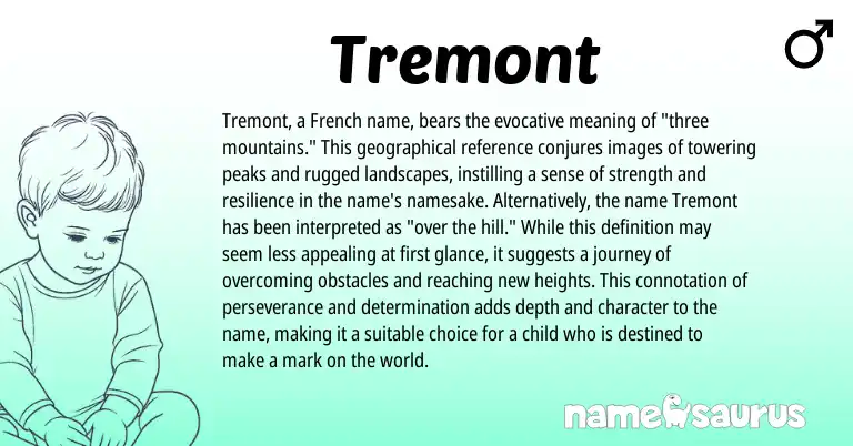 Infographic about Tremont name meaning, Tremont is a name from French origin(s).