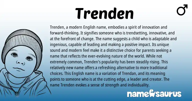 Infographic about Trenden name meaning, Trenden is a name from English, American origin(s).