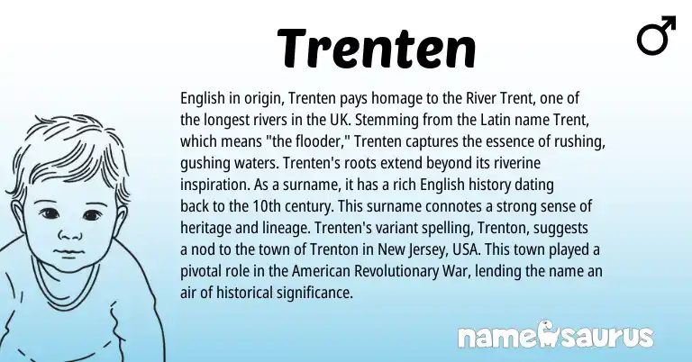 Infographic about Trenten name meaning, Trenten is a name from English, Latin, American origin(s).
