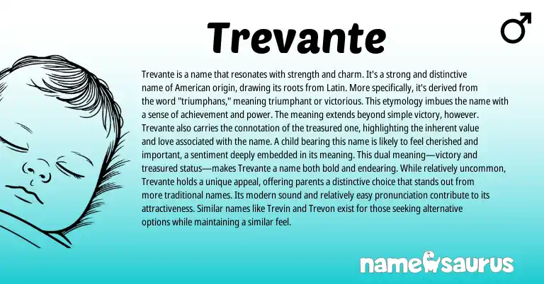 Infographic about Trevante name meaning, Trevante is a name from Latin origin(s).