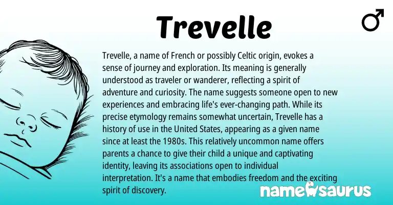 Infographic about Trevelle name meaning, Trevelle is a name from French origin(s).