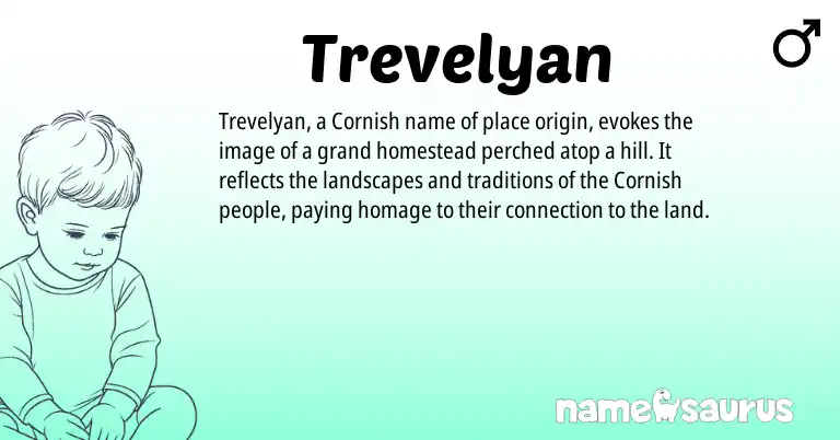 Infographic about Trevelyan name meaning, Trevelyan is a name from Cornish origin(s).