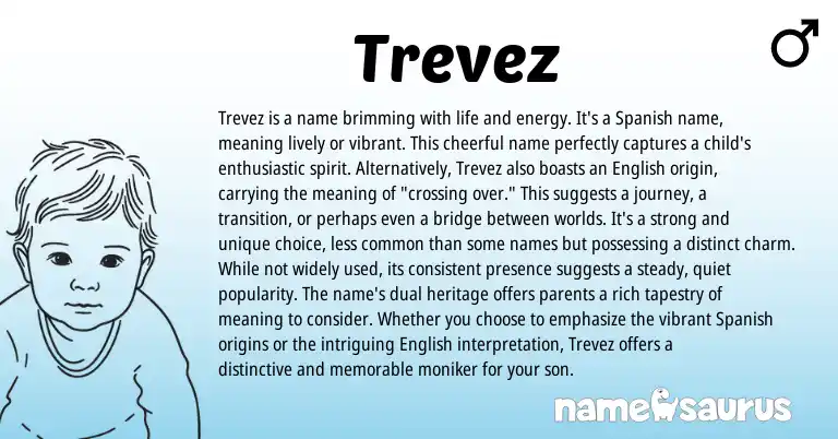Infographic about Trevez name meaning, Trevez is a name from Spanish origin(s).