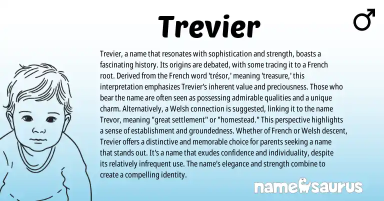 Infographic about Trevier name meaning, Trevier is a name from French origin(s).