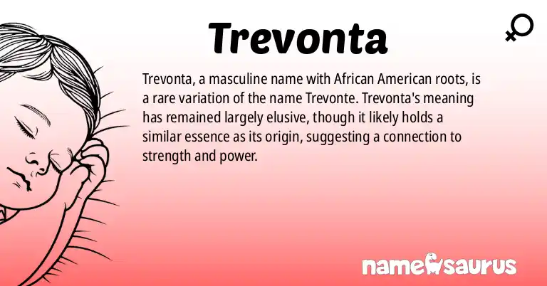 Infographic about Trevonta name meaning, Trevonta is a name from African American origin(s).