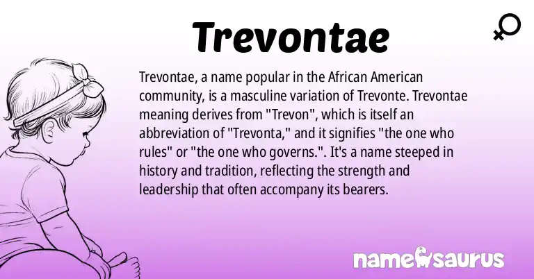 Infographic about Trevontae name meaning, Trevontae is a name from African American origin(s).