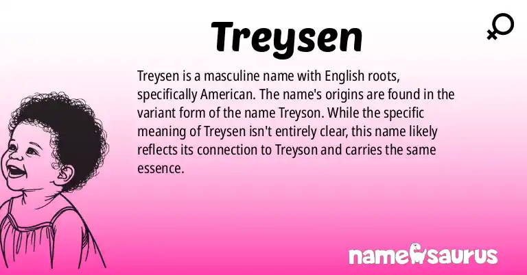 Infographic about Treysen name meaning, Treysen is a name from English (American) origin(s).