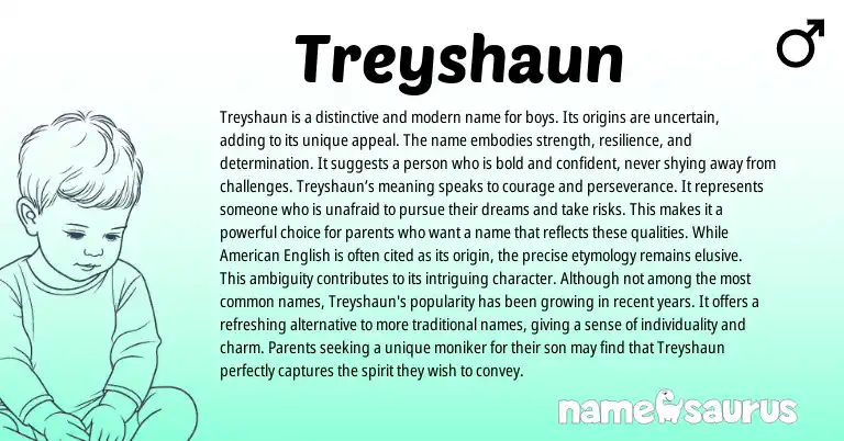Infographic about Treyshaun name meaning, Treyshaun is a name from Other origin(s).
