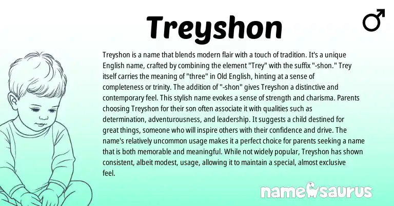 Infographic about Treyshon name meaning, Treyshon is a name from Other origin(s).