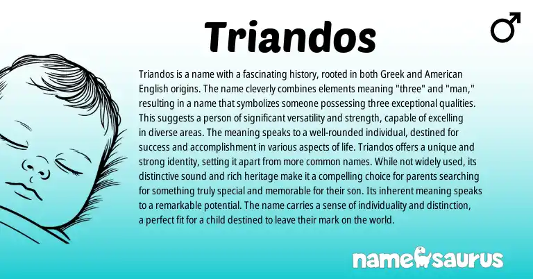 Infographic about Triandos name meaning, Triandos is a name from Greek origin(s).