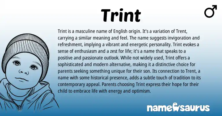 Infographic about Trint name meaning, Trint is a name from English origin(s).