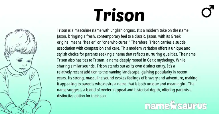 Infographic about Trison name meaning, Trison is a name from Greek, English origin(s).