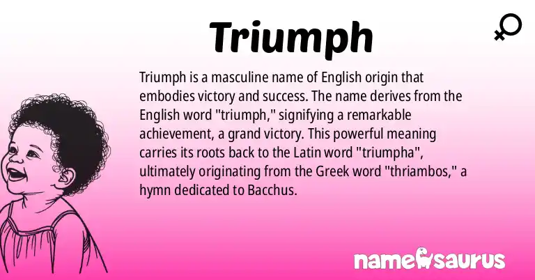 Infographic about Triumph name meaning, Triumph is a name from English origin(s).
