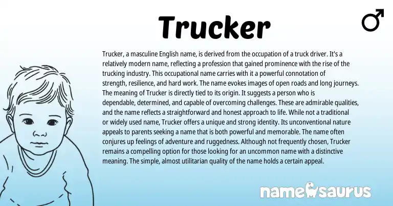 Infographic about Trucker name meaning, Trucker is a name from English origin(s).