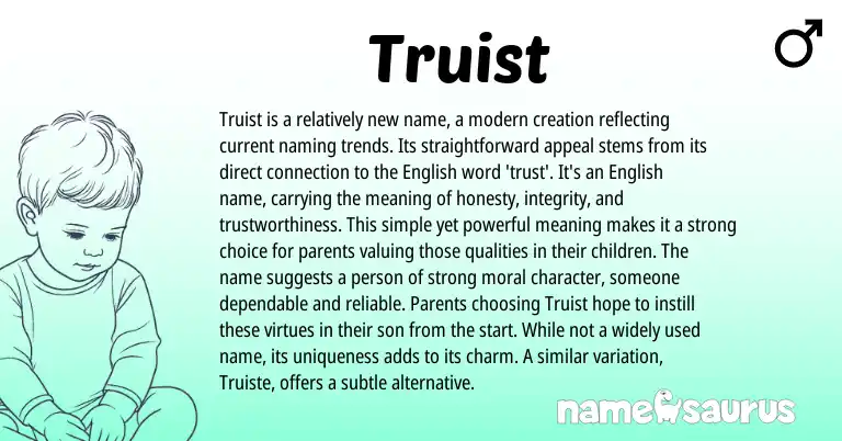Infographic about Truist name meaning, Truist is a name from English origin(s).