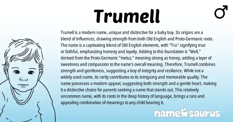 Infographic about Trumell name meaning, Trumell is a name from English origin(s).